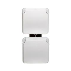 PLEXO55 Gniazdo podwójne pionowe z/u białe/ecru 069643