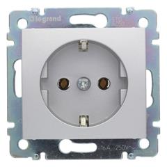 VALENA Gniazdo pojedyncze z/u SCHUKO aluminium 770120