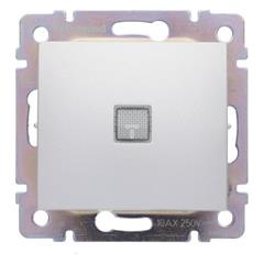 VALENA Łącznik schodowy ze wskaźnikiem przepływu prądu aluminium 770125