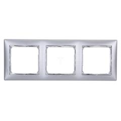 VALENA Ramka potrójna aluminium szczotkowane 770333