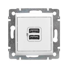 VALENA Gniazdo zasilające 2xUSB 5V 1500mA białe 770470