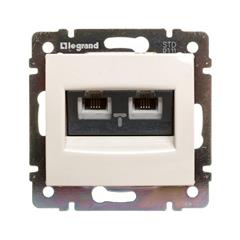 VALENA Gniazdo telefoniczne podwójne RJ11 kremowe 774339