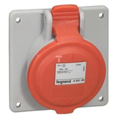 Gniazdo tablicowe 4P 16A 400V czerwone IP44 P17 TEMPRA PRO 555188