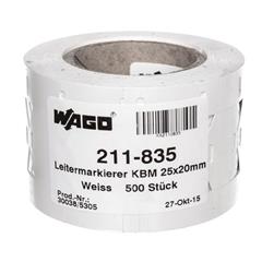 Oznaczniki na opaskę zaciskową kabla 25x20mm w taśmie 1-rzędowej 500 tabliczek w rolce 211-835