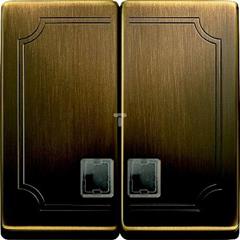 Klawisz podw. z prostokąt. okienk.sygnliz., mosiądz antyk, Artec/Antique MTN413543