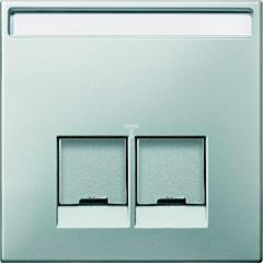 Płytka centralna podwójna do złącz. RJ45 SE, stal, Artec/Antique MTN466646