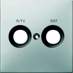 Płytka centralna z ozn. „R/TV+SAT” do gniazda antenowego, stal, Artec/Antique MTN299646
