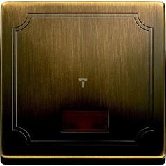 Klawisz z prostokąt. okienk.sygnliz. na symbole, mosiądz antyk, Artec/Antique MTN411843