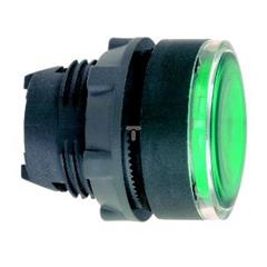 Główka przyc. kryta ziel. podśw. O22 push-push zing. LED ZB5AH033