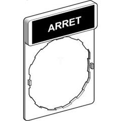 Ramka do mocowania etykiet 30x40mm, z etykietą 8x27mm z napisem ARRET ZBY2104