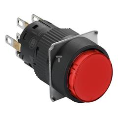 Przycisk podśw. czerw. okr. O 16, kryty z sam. powr., 12 V, 2 OC XB6EAW4J2P