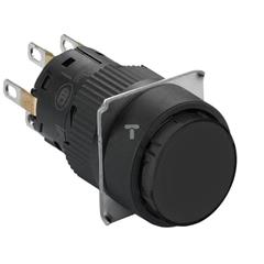 Przycisk okr. czarny O 16, kryty z sam. powr., 2 OC XB6EAA22P