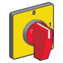 Głowica oper. 45x45mm, kolor żółty, czerw. rączka, O-I KCG3H