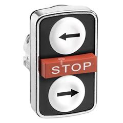 Przycisk biały kryty/czerw. wystający/biały kryty trójklawiszowy O22 z ozn. ZB4BA71113