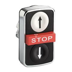 Przycisk czarny kryty/czerw. wystający./czarny kryty trzyklawiszowy O22 z ozn. ZB4BA72124