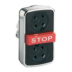 Przycisk kryty/czerw. wystający/kryty trójklawiszowy O22 bez wkładki ZB4BA791