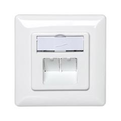 Gniazdo teleinformatyczne natynkowe 2x RJ45 STP kat. 5e DN-9002-N