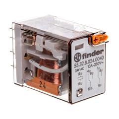 Przekaźnik miniaturowy 2P 10A 24V AC przycisk testujący mechaniczny wskaźnik zadziałania 55.32.8.024.0040