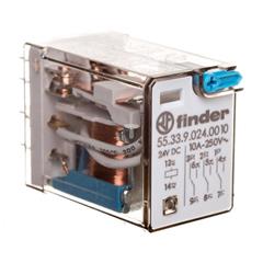 Przekaźnik miniaturowy 3P 10A 24V DC przycisk testujący 55.33.9.024.0010