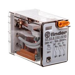 Przekaźnik miniaturowy 3P 10A 230V AC przycisk testujący 55.33.8.230.0010