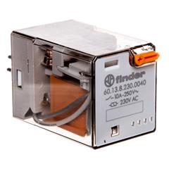 Przekaźnik miniaturowy 3P 10A 230V AC przycisk testujący mechaniczny wskaźnik zadziałania 60.13.8.230.0040