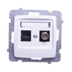 KARO Gniazdo komputerowo-antenowe białe GPKA-S/K/m/00