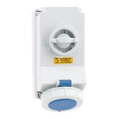 Gniazdo stałe 7P 16A 230V niebieskie IP67 9H z wyłącznikiem i podwójną blokadą mechaniczną 16447
