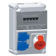 Rozdzielnica naścienna 2x16A 230V, 1xCEE 16A 5P 400V, 1xC16/3 2xB16/1 IP44 5175