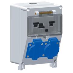 Rozdzielnica naścienna 2x16A 230V, 1xFI25/0,03A 2P, 2xB16/1 IP44 51447