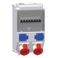 Rozdzielnica naścienna 2x16A 230V, 2xCEE 16A 5P 400V, 2xB16/1, 2xC16/3, IP44 511546