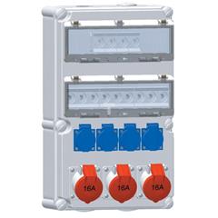 Rozdzielnica naścienna 4x16A 230V, 3xCEE 16A 5P 400V, 3xD01/3, 4xD01/1 IP44 512962