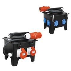 Rozdzielnica przenośna 4x16A 230V, 2xCEE 16A 5p 400V, 2xCEE 32A 5p 400V, 1xFI40/0,03A, 1xC16A/3, 2xB16/1, IP44 522857