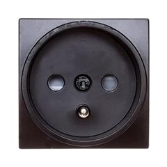 Systo Gniazdo pojedyncze z/u 16A 2 moduły czarny 16A/250V WS100N