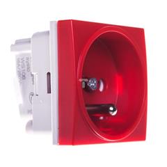 Systo Gniazdo pojedyncze z/u 16A DATA 2 moduły czerwony WS106