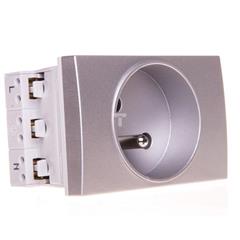 Systo Gniazdo przelotowe z/u 16A samozaciski 2 moduły aluminium WS121T