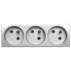 Systo Gniazdo przelotowe potrójne z/u 16A samozaciski 6 modułów aluminium WS123T