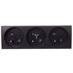 Systo Gniazdo przelotowe potrójne z/u 16A samozaciski 6 modułów czarny WS123N