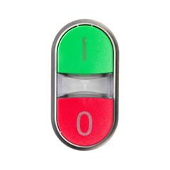Napęd przycisku podwójnego 22mm zielony /I/ i czerwony wystający /O/ plastikowy IP69k Sirius ACT 3SU1030-3BB42-0AK0