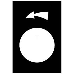 Etykieta, 30x40mm, czarny, slew left, slow-fast ZB2BY2924