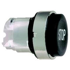 Główka okrągła przycisku czarna wyst. O 22, z sam. powr., STOP ZB4BL234