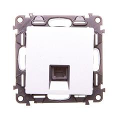 VALENA LIFE Gniazdo telefoniczne pojedyncze RJ11 aluminium 753338
