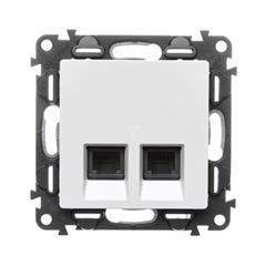 VALENA LIFE Gniazdo telefoniczne podwójne RJ11 biały 753139