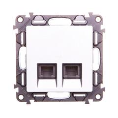 VALENA LIFE Gniazdo telefoniczne podwójne RJ11 aluminium 753339