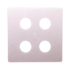 VALENA LIFE Plakietka gniazda podwójnego banan  aluminium 755292