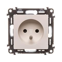 VALENA LIFE Gniazdo pojedyncze z/u 2P+Z z przesłonami kremowy 753284