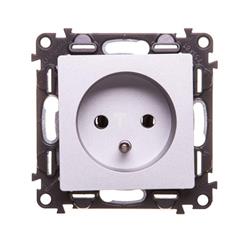 VALENA LIFE Gniazdo pojedyncze z/u 2P+Z aluminium 753381