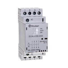 Stycznik modułowy 4Z 25A 230V AC/DC funkcja Auto-On-Off, wskaźnik zadziałania + LED, 35mm 22.34.0.230.4340