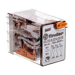 Przekaźnik 3P 10A 24V AC przycisk testujący 55.33.8.024.0010