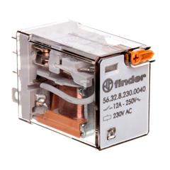 Przekaźnik 2P 12A 230V AC przycisk testujący, mechaniczny wskaźnik zadziałania 56.32.8.230.0040