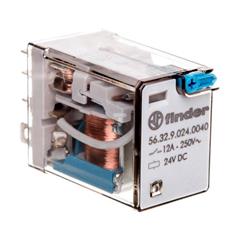 Przekaźnik 2P 12A 24V DC przycisk testujący, mechaniczny wskaźnik zadziałania 56.32.9.024.0040